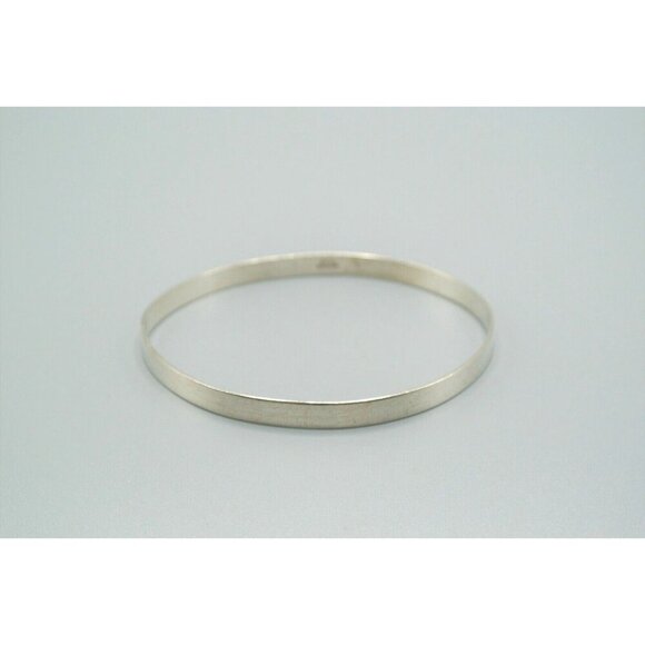 Silver Bracelet Plain Bangle Style 10.17g Sterling 925 2.75" Diameter DCJ Mark - Picture 1 of 8